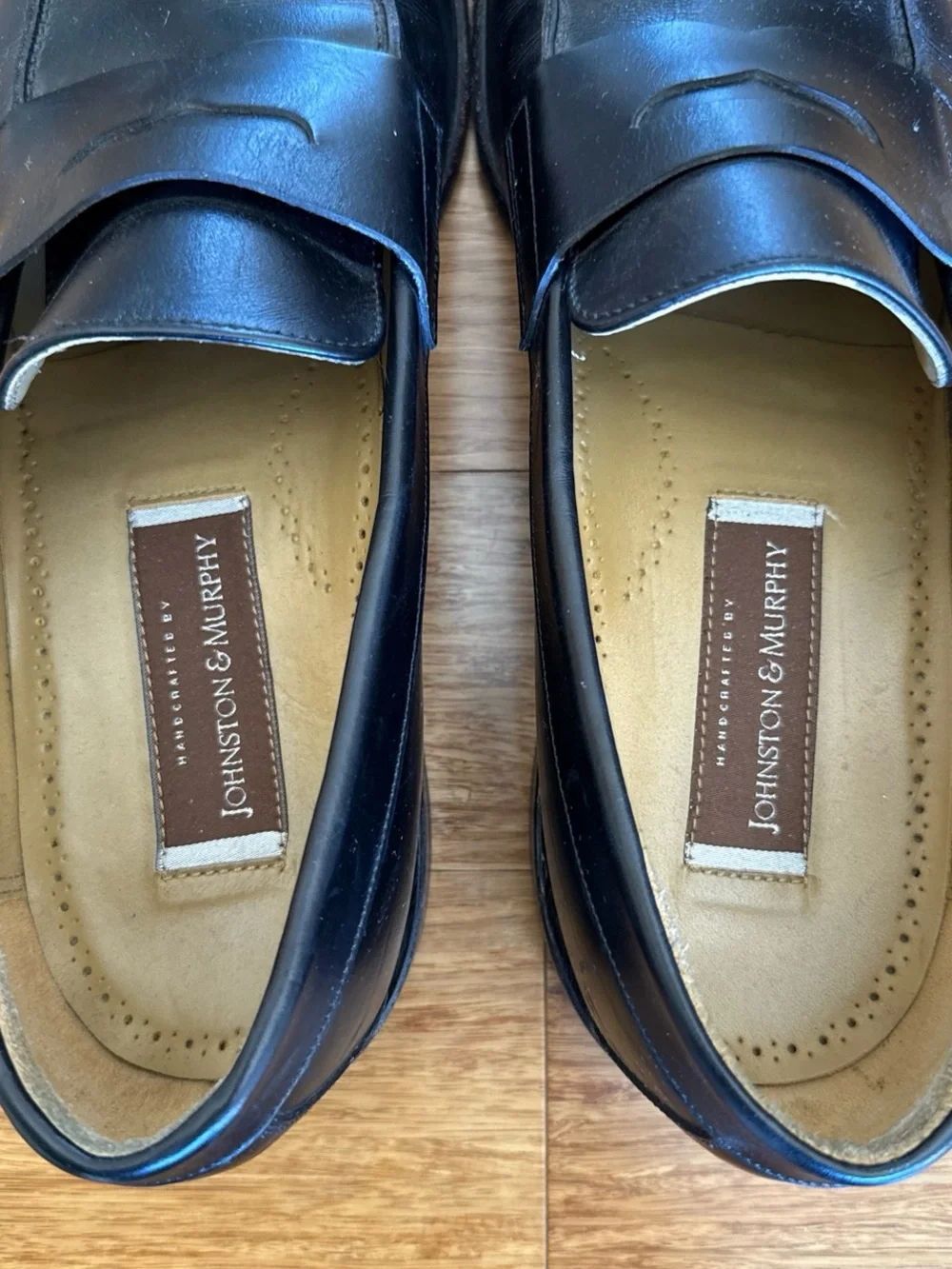 Johnston & Murphy Men’s Black Leather Penny Loafers size 12 men’s